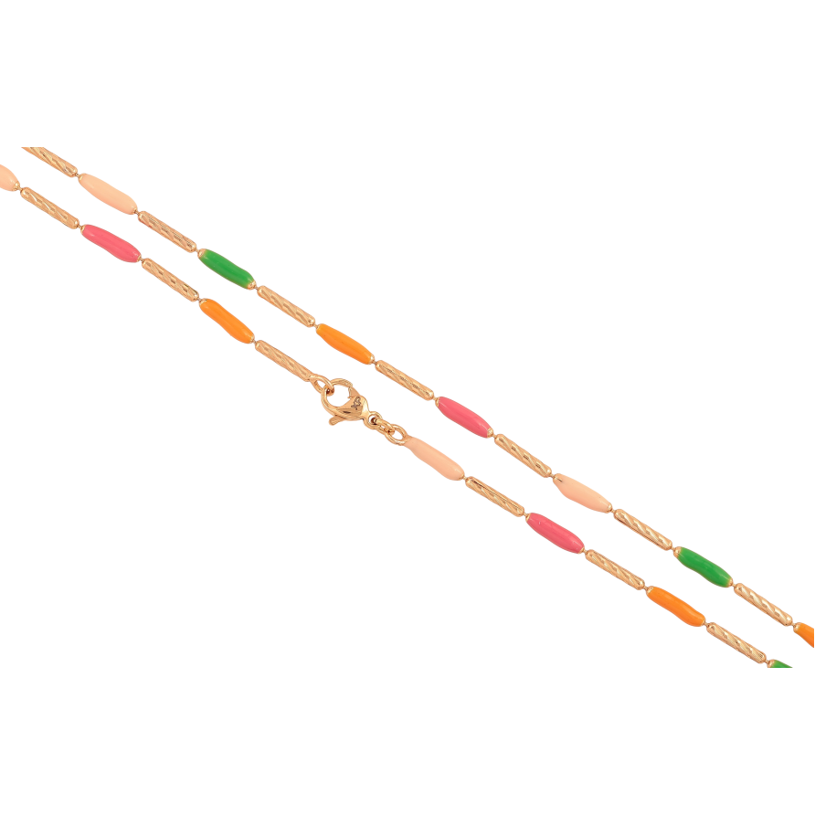 Ланцюжок Xuping колір Позолота 18K "Плетіння Перлина з кольоровою емаллю" довжина 45см х 2мм фото №1