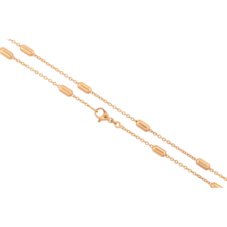 Цепочка Xuping цвет Позолота 18K "Плетение Якорное с бусинами" длинна 45см х 1.5-3.5мм фото №1