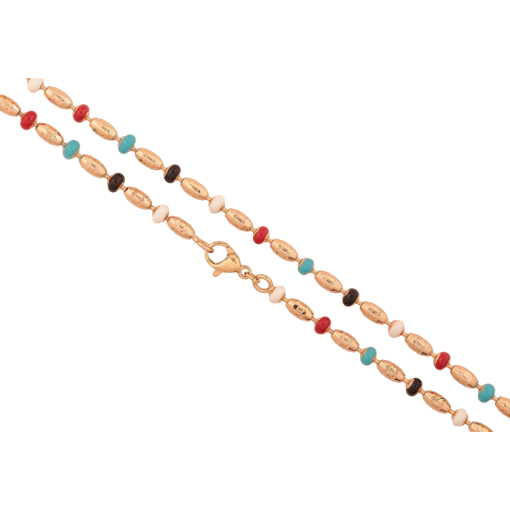 Цепочка Xuping цвет Позолота 18K "Плетение Перлина декоративная с цветной эмалью" длинна 45см х 3мм фото №8