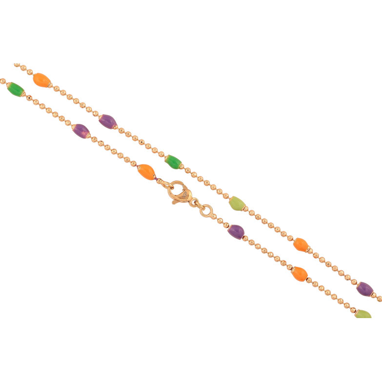 Цепочка Xuping цвет Позолота 18K "Плетение Перлина с разноцветной эмалью" длинна 45см х 1.5-3мм фото №1