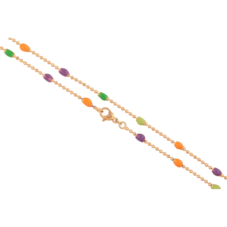 Цепочка Xuping цвет Позолота 18K "Плетение Перлина с разноцветной эмалью" длинна 45см х 1.5-3мм фото №1