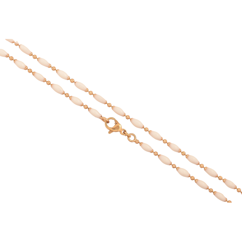 Цепочка Xuping цвет Позолота 18K "Плетение Перлина с белой эмалью" длинна 45см х 1.5-3мм фото №1