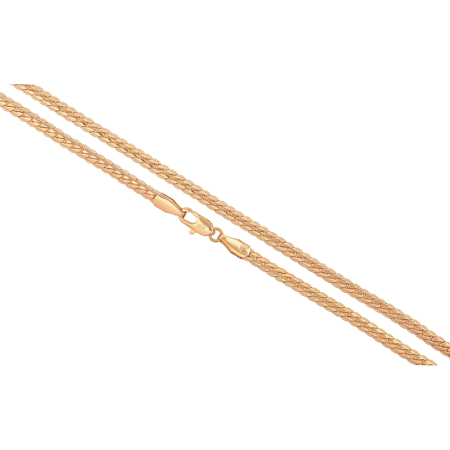 Ланцюжок Xuping колір Позолота 18K "Плетіння Париджина з візерунком" довжина 50см х 3мм фото №1