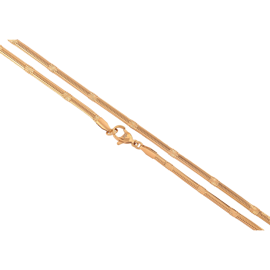 Ланцюжок Xuping колір Позолота 18K "Плетіння Снейк з візерунком зірочки" довжина 46см х 3мм фото №1 Ланцюжок Xuping колір Позолота 18K "Плетіння Снейк з візерунком зірочки" довжина 46см х 3мм фото №1