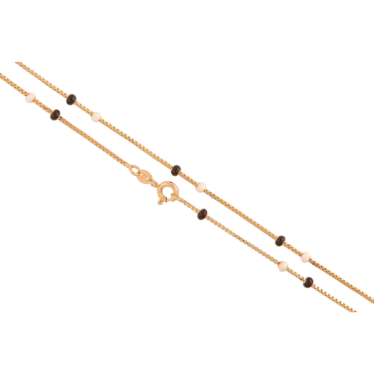 Ланцюжок Xuping колір Позолота 18K "Плетіння Венеціанське з чорно-білими намистинами" довжина 45см х 1-3мм фото №19 Ланцюжок Xuping колір Позолота 18K "Плетіння Венеціанське з чорно-білими намистинами" довжина 45см х 1-3мм фото №19
