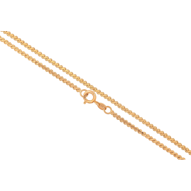 Ланцюжок Xuping колір Позолота 18K "Плетіння Серпантин з візерунком" довжина 50см х 2мм фото №21