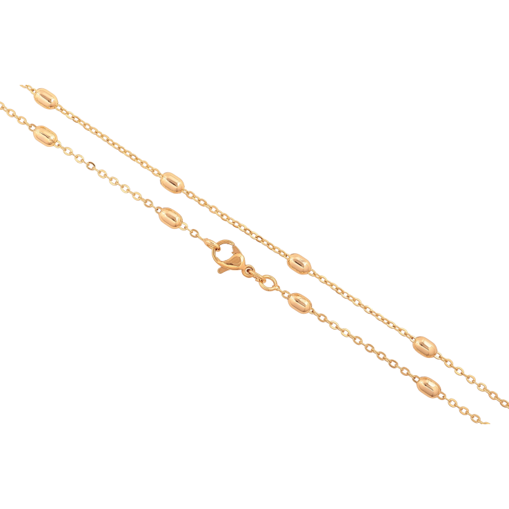 Ланцюжок Xuping колір Позолота 18K "Плетіння Якірне з намистинами" довжина 45см х 1.5-3мм фото №16