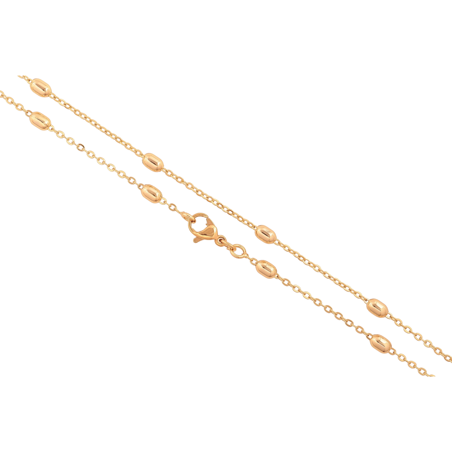 Ланцюжок Xuping колір Позолота 18K "Плетіння Якірне з намистинами" довжина 45см х 1.5-3мм фото №1 Ланцюжок Xuping колір Позолота 18K "Плетіння Якірне з намистинами" довжина 45см х 1.5-3мм фото №1