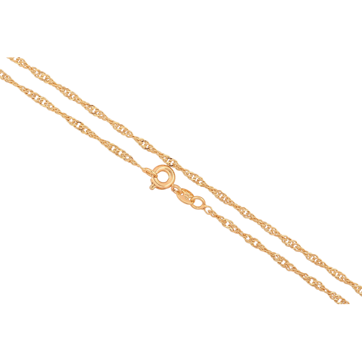 Ланцюжок Xuping колір Позолота 18K "Плетіння Сингапур" довжина 45см х 2мм фото №5