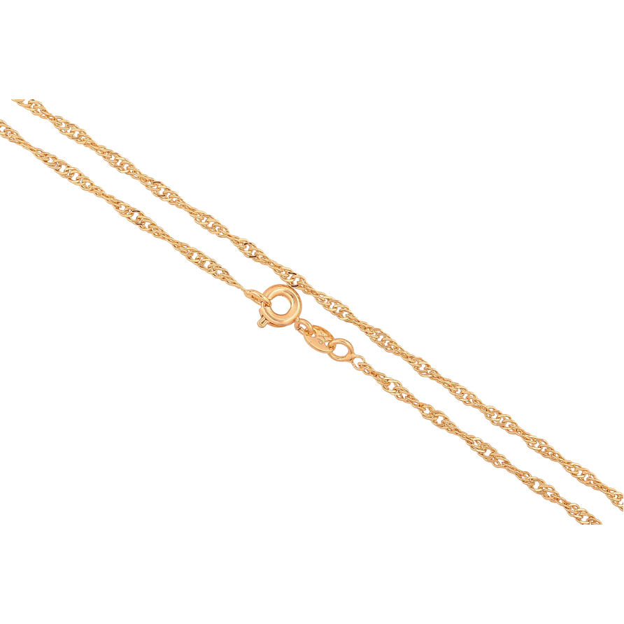 Цепочка Xuping цвет Позолота 18K "Плетение Сингапур" длинна 45см х 2мм фото №1