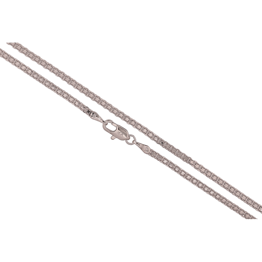 Ланцюжок Xuping колір Родій "Плетіння Італійський Бісмарк" довжина 45см х 2мм фото №1