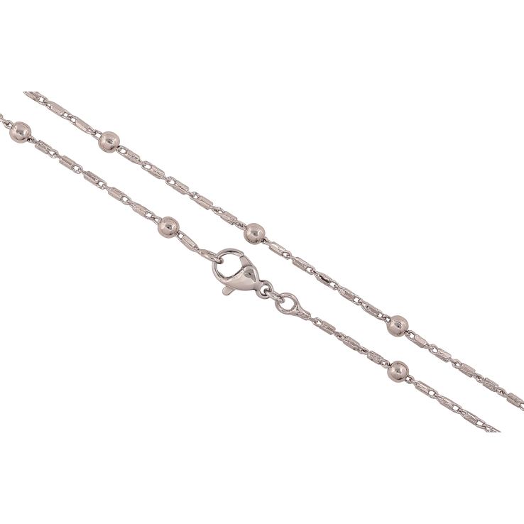 Ланцюжок Xuping колір Родій "Плетіння Фантазійне з намистинами" довжина 45см х 1.5-3мм фото №15