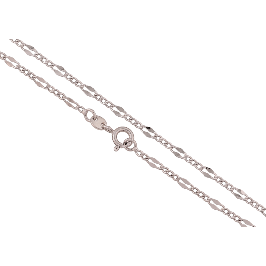 Ланцюжок Xuping колір Родій "Плетіння Фігаро декоративне" довжина 45см х 2-3мм фото №1