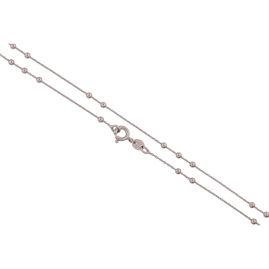 Цепочка Xuping цвет Родий "Плетение Якорное с бусинами" длина 45см х 1-2мм фото №1