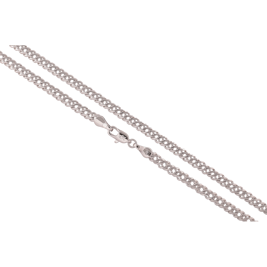 Ланцюжок Xuping колір Родій "Плетіння Подвійний Ромб" довжина 50см х 4мм фото №1