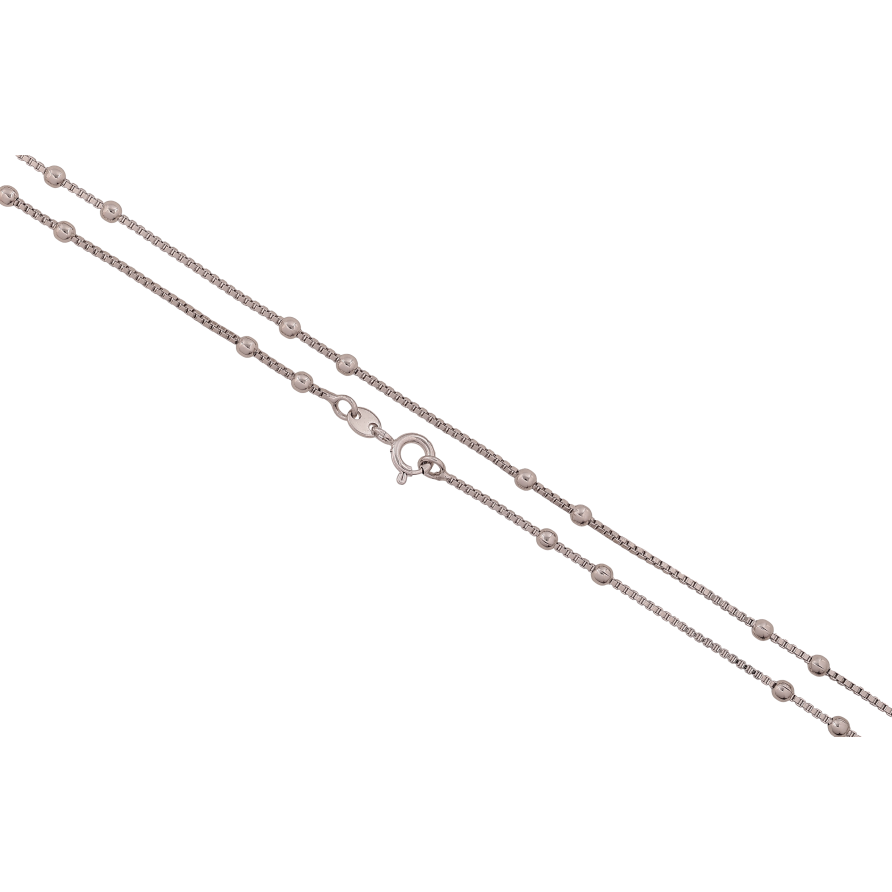 Ланцюжок Xuping колір Родій "Плетіння Венеціанське з намистинами" довжина 45см х 1-3мм фото №1