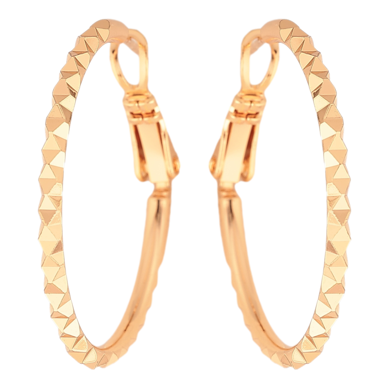 Сережки Xuping M&L колір 18K кільця (конго) "Декоративний візерунок" ø 3см фото №3 Сережки Xuping M&L колір 18K кільця (конго) "Декоративний візерунок" ø 3см фото №3