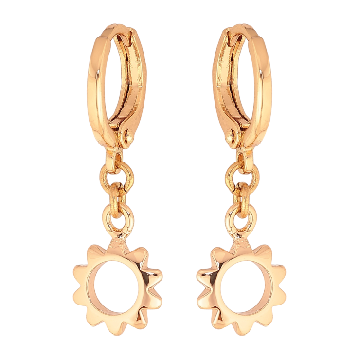 Серьги Xuping M&L цвет 18K подвески на колечках "Цветочки" фото №9 Серьги Xuping M&L цвет 18K подвески на колечках "Цветочки" фото №9