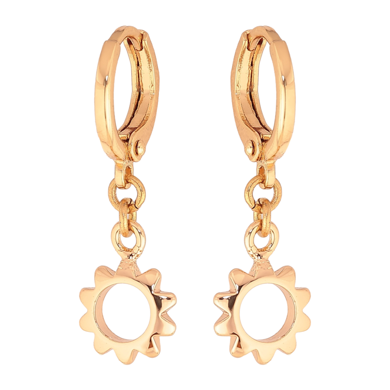 Сережки Xuping M&L колір 18K підвіски на колечках "Квіточки" фото №1 Сережки Xuping M&L колір 18K підвіски на колечках "Квіточки" фото №1