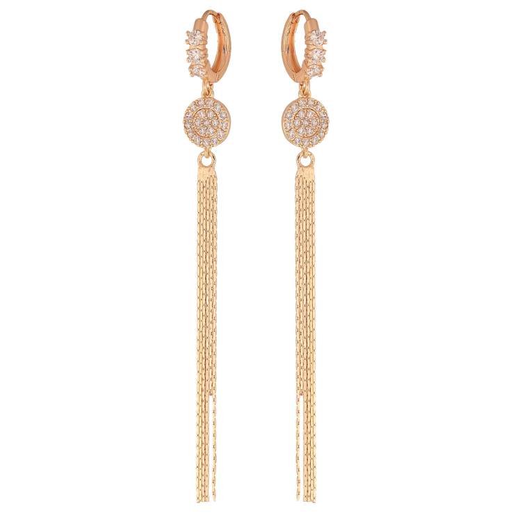 Сережки Xuping M&L колір 18K підвіски на колечках "Візерунок з кристалами" фото №24