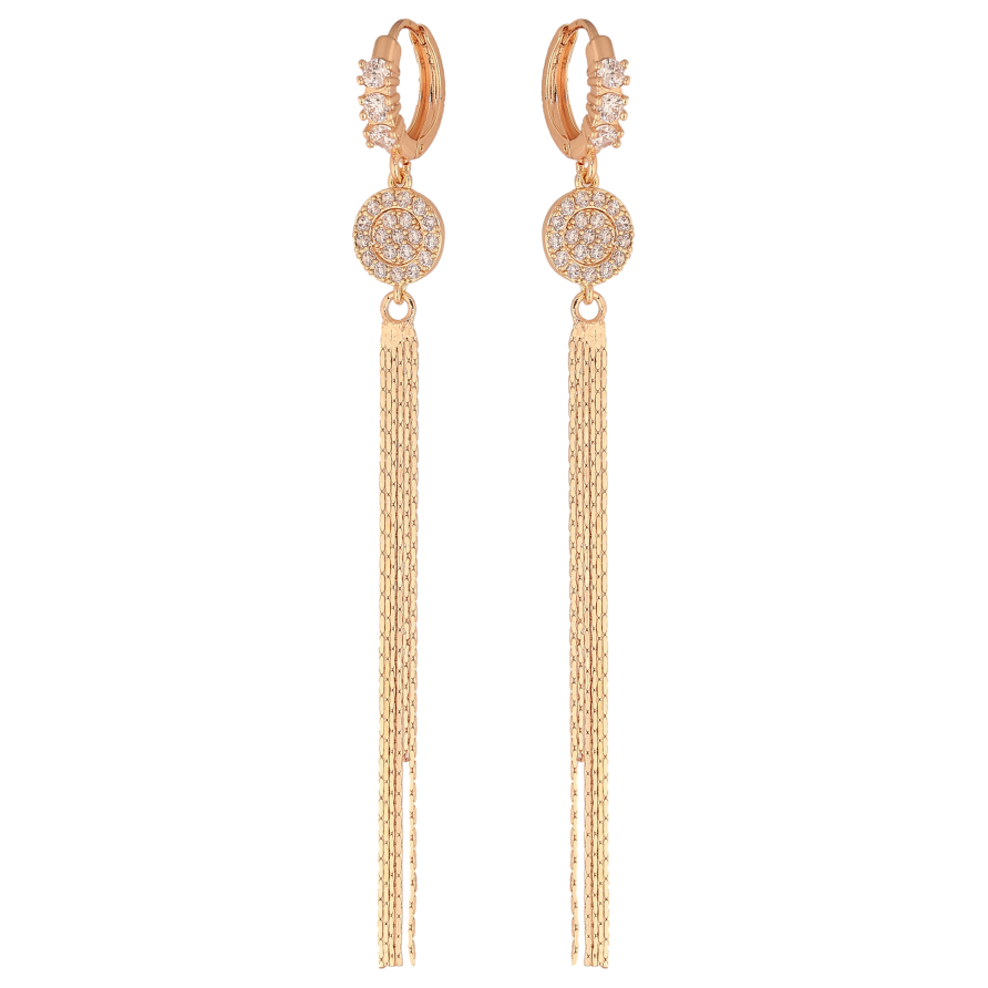 Серьги Xuping M&L цвет 18K подвески на колечках "Узор с кристаллами" фото №1 Серьги Xuping M&L цвет 18K подвески на колечках "Узор с кристаллами" фото №1