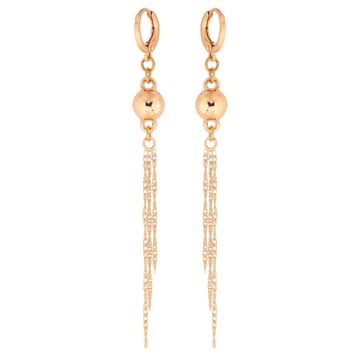 Серьги Xuping M&L цвет 18K подвески на колечках "Шарики с цепочками" фото №25 Серьги Xuping M&L цвет 18K подвески на колечках "Шарики с цепочками" фото №25