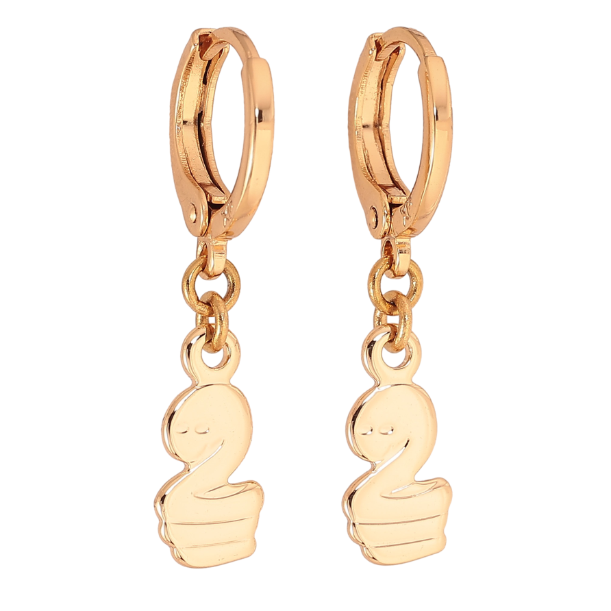 Сережки Xuping M&L колір 18K підвіски на колечках "Змії" фото №1