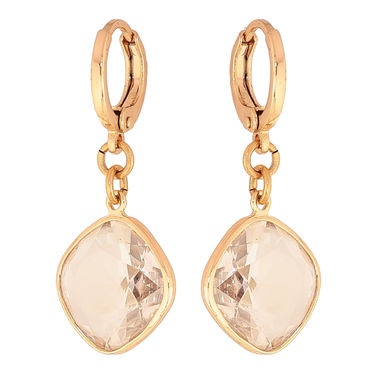 Сережки Xuping M&L колір 18K підвіски на колечках "Кристали" фото №6