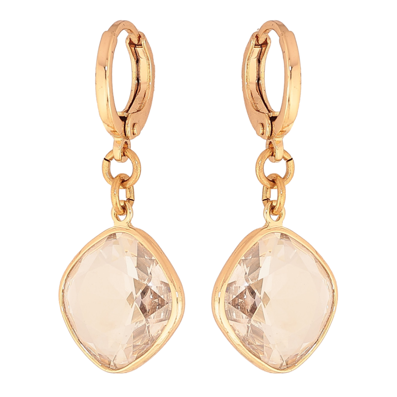 Сережки Xuping M&L колір 18K підвіски на колечках "Кристали" фото №3