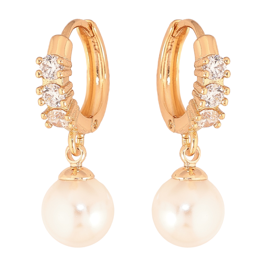 Серьги Xuping M&L цвет 18К подвески на колечках "Жемчужные подвески" фото №1