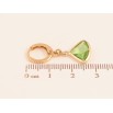 Серьги Xuping M&L цвет 18K подвески на колечках "Зеленые кристаллы" фото №2
