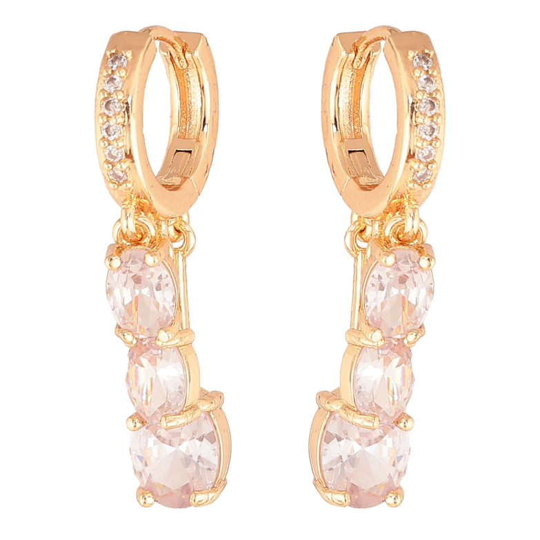 Серьги Xuping M&L цвет 18K подвески на колечках "Подвески с кристаллами" фото №1 Серьги Xuping M&L цвет 18K подвески на колечках "Подвески с кристаллами" фото №1