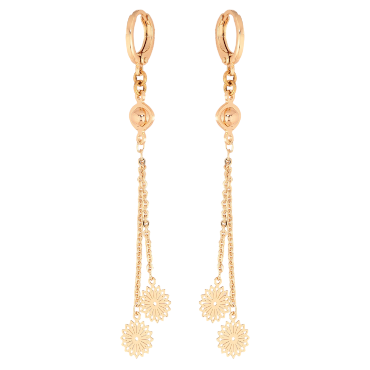 Серьги Xuping M&L цвет 18K подвески на колечках "Цветочные подвески" фото №13 Серьги Xuping M&L цвет 18K подвески на колечках "Цветочные подвески" фото №13