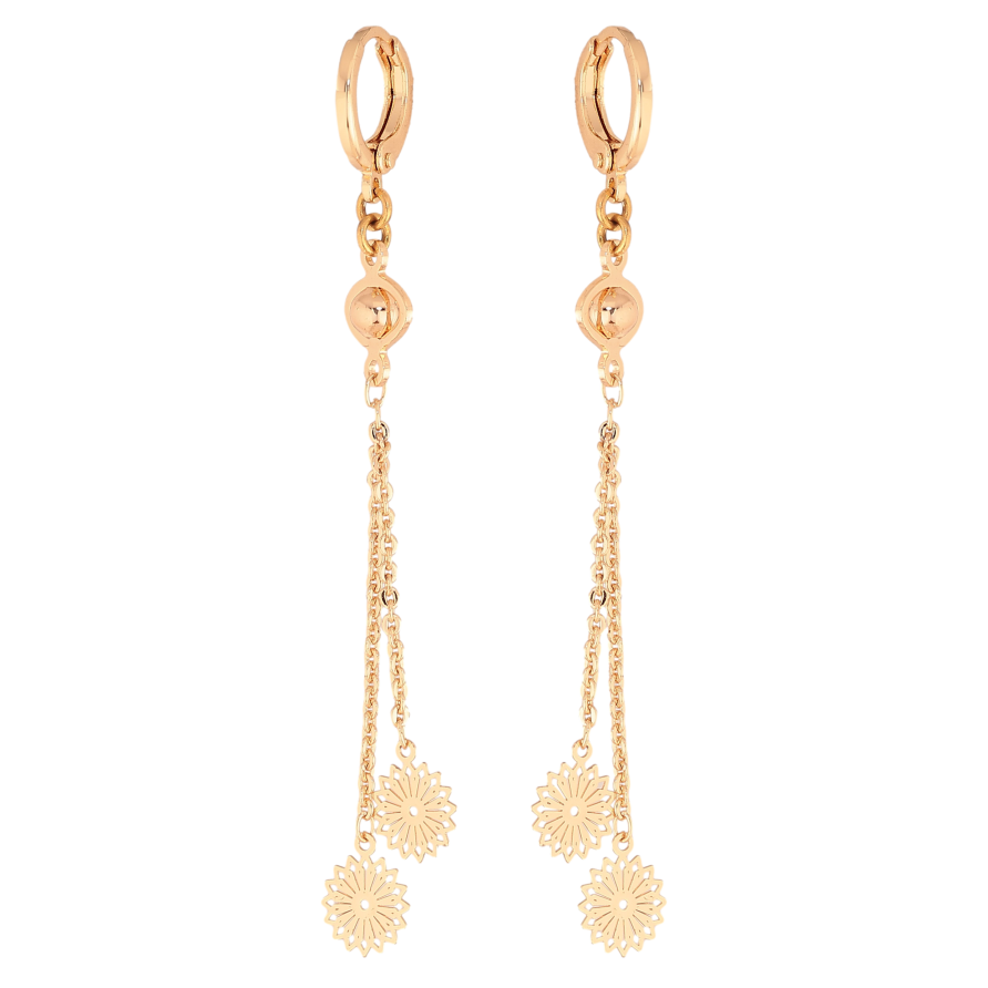 Серьги Xuping M&L цвет 18K подвески на колечках "Цветочные подвески" фото №1 Серьги Xuping M&L цвет 18K подвески на колечках "Цветочные подвески" фото №1