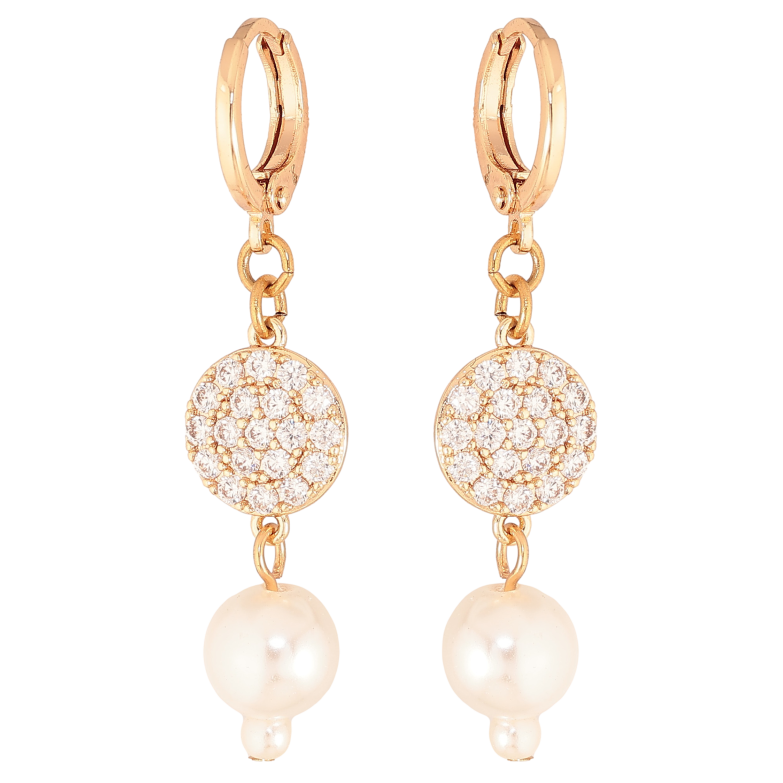 Сережки Xuping M&L колір 18К підвіски на колечках "Перлинні підвіски" фото №1