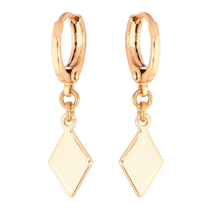 Серьги Xuping M&L цвет 18K подвески на колечках "Ромбы" фото №11 Серьги Xuping M&L цвет 18K подвески на колечках "Ромбы" фото №11