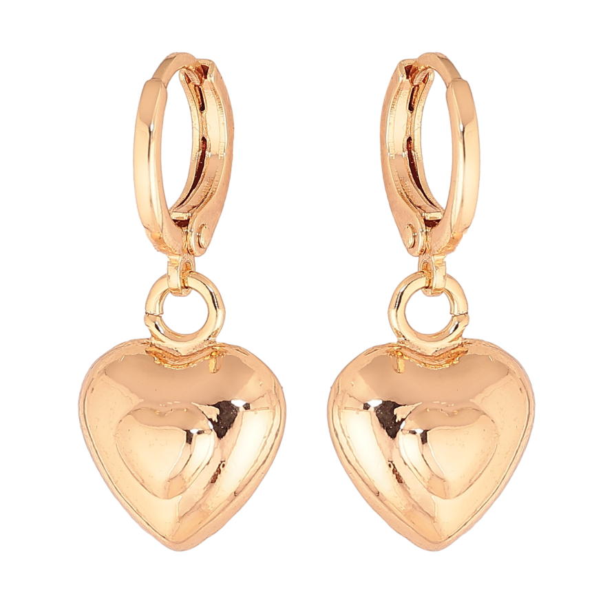 Сережки Xuping M&L колір 18K підвіски на колечках "Сердечка" фото №1