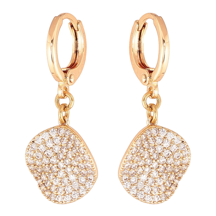 Серьги Xuping M&L цвет 18K подвески на колечках "Инкрустация кристаллами" фото №1 Серьги Xuping M&L цвет 18K подвески на колечках "Инкрустация кристаллами" фото №1