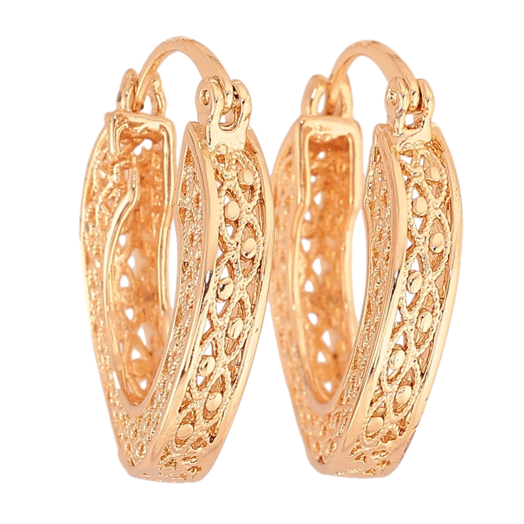 Серьги Xuping M&L цвет 18K замок-булавка "Декоративный узор" ø 2.2см фото №3 Серьги Xuping M&L цвет 18K замок-булавка "Декоративный узор" ø 2.2см фото №3