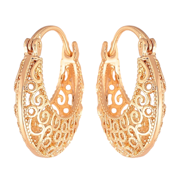 Серьги Xuping M&L цвет 18K замок-булавка "Декоративный узор" ø 2см фото №9 Серьги Xuping M&L цвет 18K замок-булавка "Декоративный узор" ø 2см фото №9