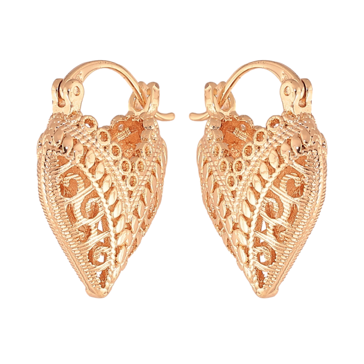 Серьги Xuping M&L цвет 18K замок-булавка "Декоративные сердечки" фото №7 Серьги Xuping M&L цвет 18K замок-булавка "Декоративные сердечки" фото №7