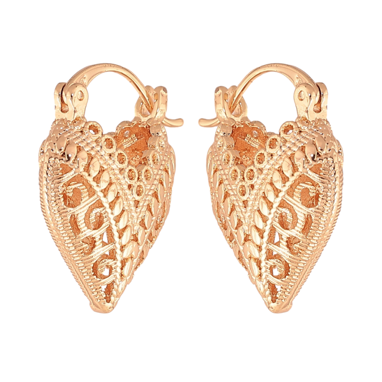 Серьги Xuping M&L цвет 18K замок-булавка "Декоративные сердечки" фото №2 Серьги Xuping M&L цвет 18K замок-булавка "Декоративные сердечки" фото №2