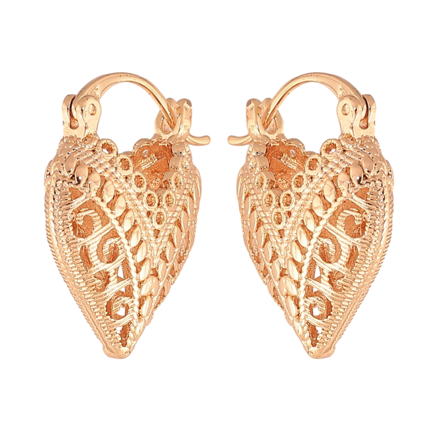 Серьги Xuping M&L цвет 18K замок-булавка "Декоративные сердечки" фото №1 Серьги Xuping M&L цвет 18K замок-булавка "Декоративные сердечки" фото №1