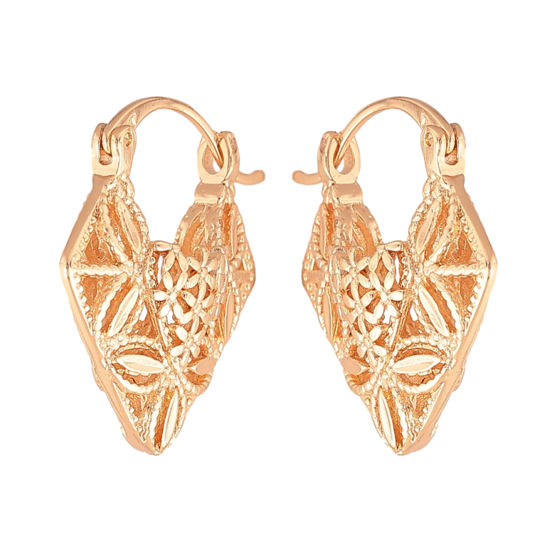 Серьги Xuping M&L цвет 18K замок-булавка "Декоративный узор" фото №2 Серьги Xuping M&L цвет 18K замок-булавка "Декоративный узор" фото №2