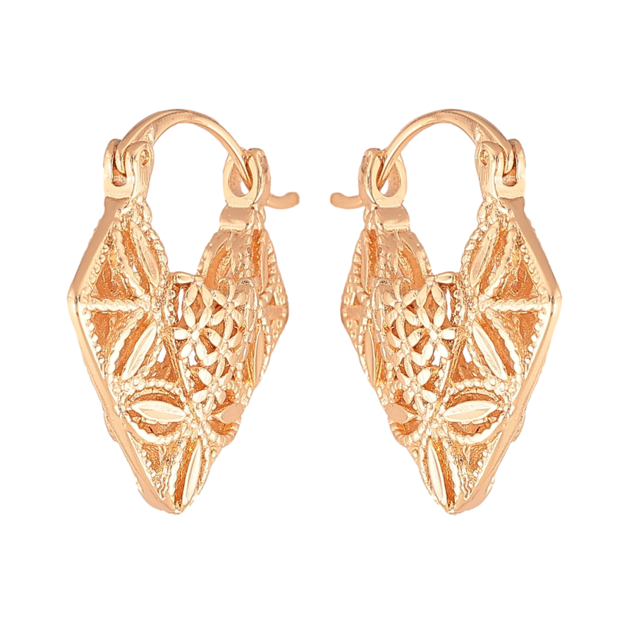 Серьги Xuping M&L цвет 18K замок-булавка "Декоративный узор" фото №1 Серьги Xuping M&L цвет 18K замок-булавка "Декоративный узор" фото №1