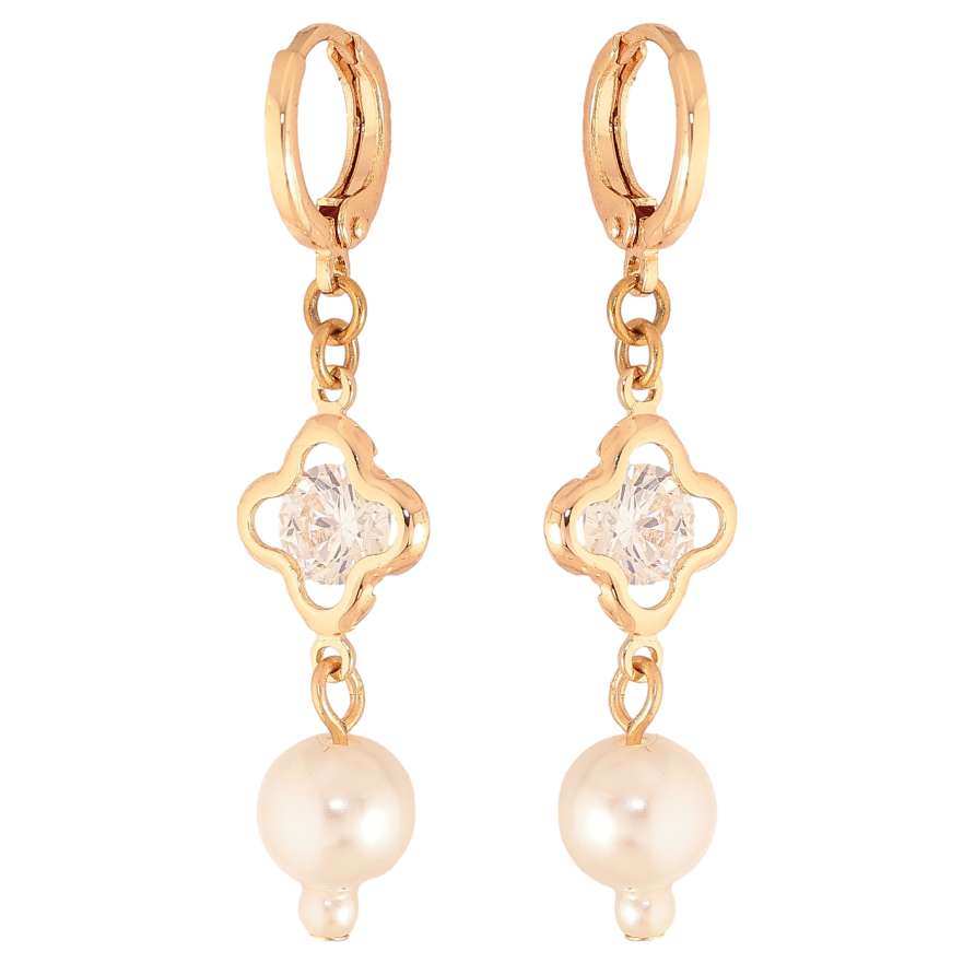 Серьги Xuping M&L цвет 18К подвески на колечках "Жемчужные подвески" фото №1