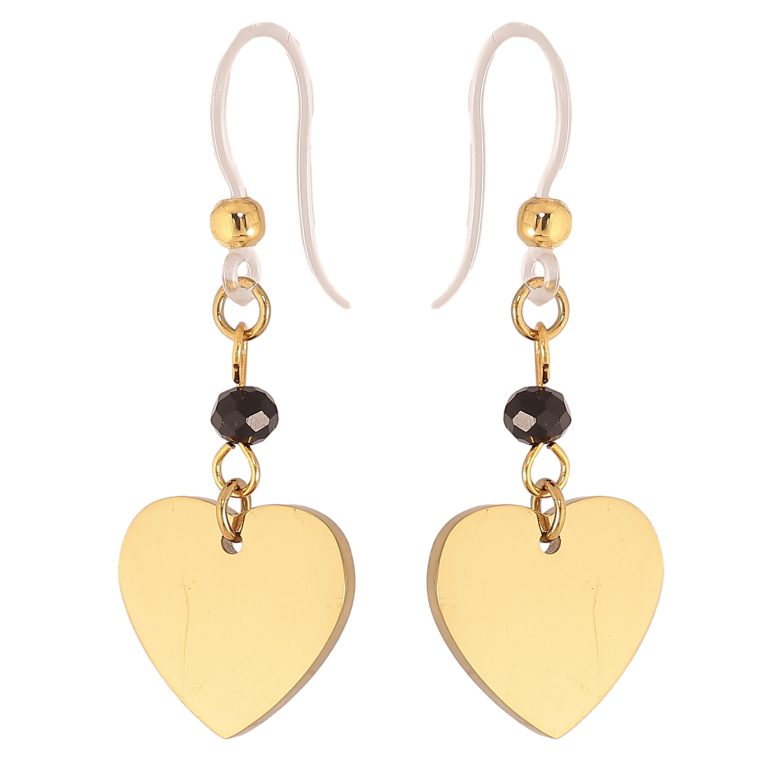 Сережки Xuping TTM Stainless Steel колір 14К французький замок "Сердечки" на силіконовій дужці фото №1 Сережки Xuping TTM Stainless Steel колір 14К французький замок "Сердечки" на силіконовій дужці фото №1