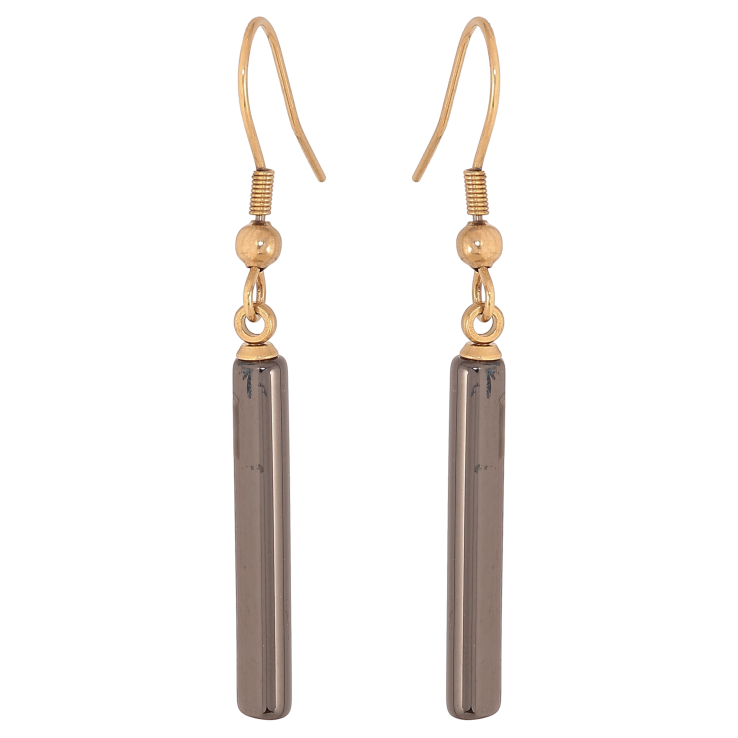 Сережки Xuping TTM Stainless Steel колір 14К французький замок "Чорні керамічні підвіски фото №5