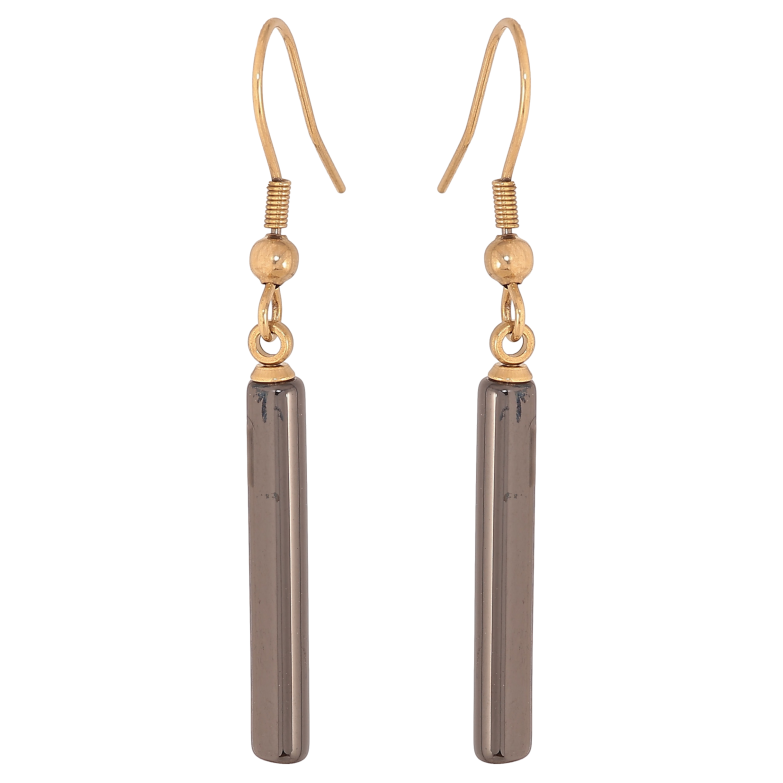 Серьги Xuping TTM Stainless Steel цвет 14К французский замок "Черные керамические подвески" фото №1