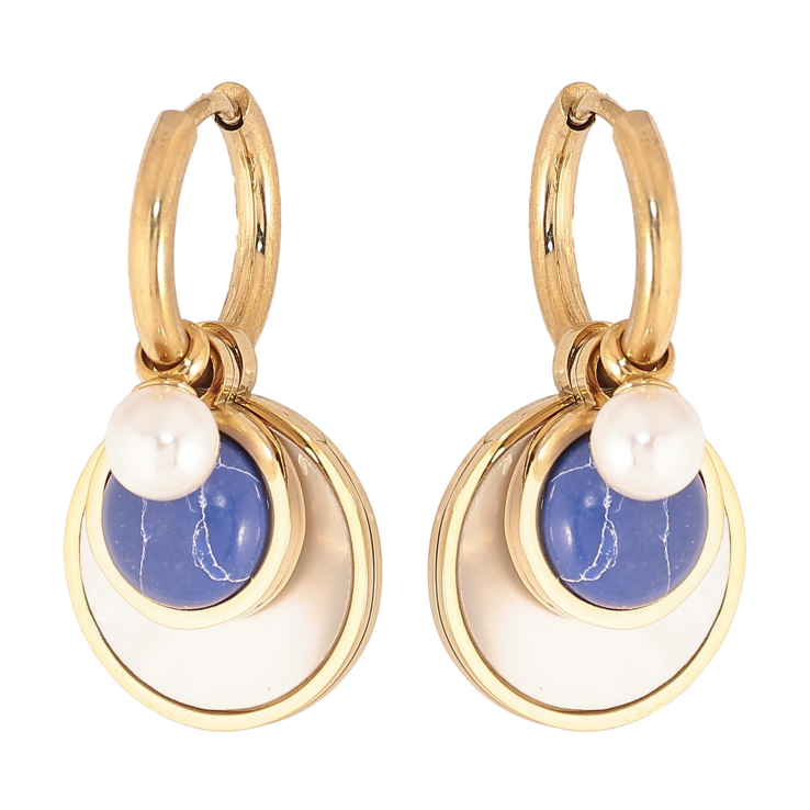 Сережки Xuping TTM Stainless Steel колір 14К підвіски на колечках "Декоративні підвіски" 2 в 1 фото №25